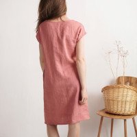 Robe en lin à col V MADEIRA