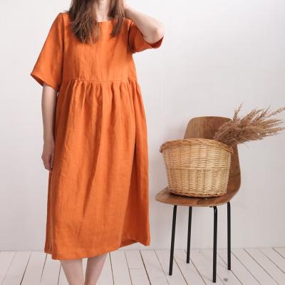Robe longue bohème en lin à taille empire COLORADO