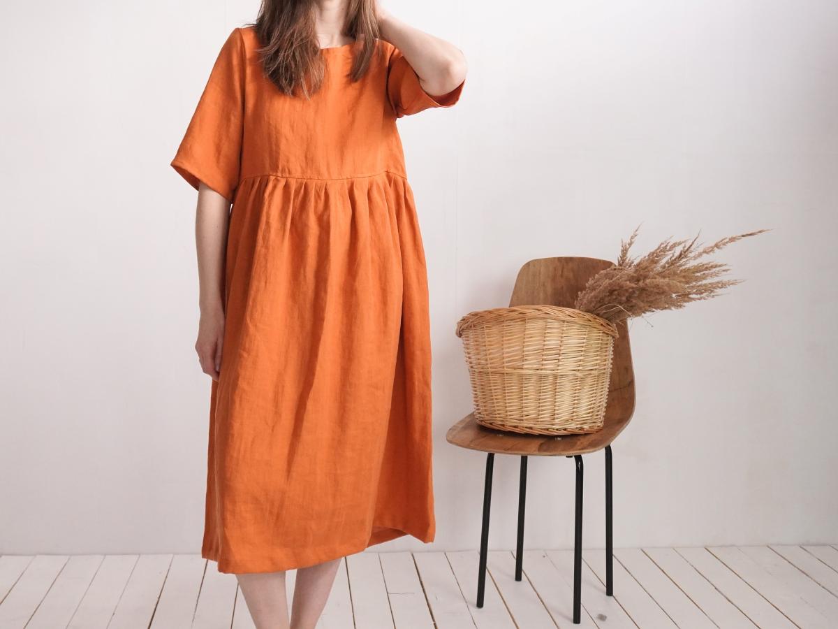 Robe longue bohème en lin à taille empire COLORADO