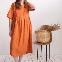 Robe longue bohème en lin à taille empire COLORADO
