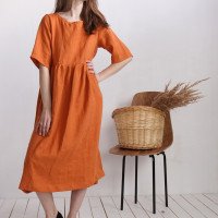 Robe longue bohème en lin à taille empire COLORADO