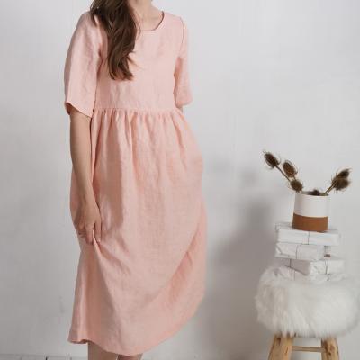 Robe longue bohème en lin à taille empire COLORADO