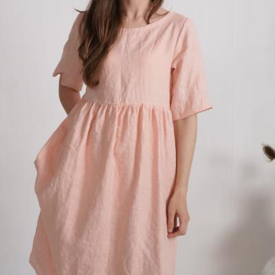 Robe longue bohème en lin à taille empire COLORADO