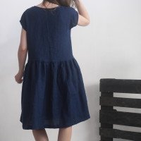 Robe midi en lin à taille froncée YUKON