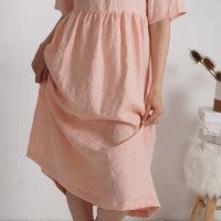 Robe longue bohème en lin à taille empire COLORADO