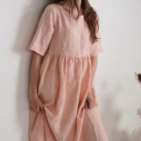 Robe longue bohème en lin à taille empire COLORADO