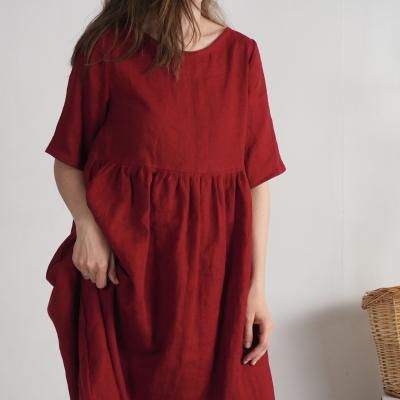 Robe longue bohème en lin à taille empire COLORADO