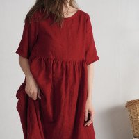 Robe longue bohème en lin à taille empire COLORADO