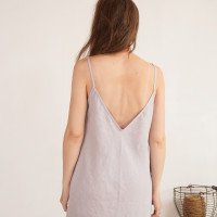 Robe longue en lin à dos en V YAMUNA