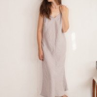 Robe longue en lin à dos en V YAMUNA