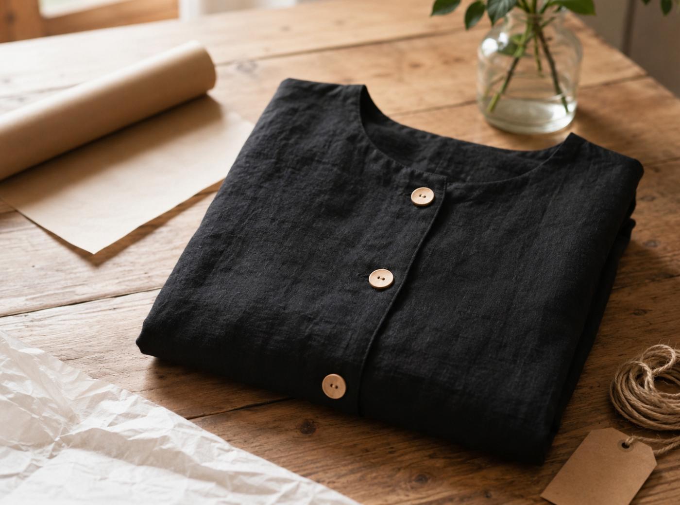 Vêtements en lin prêts à expédier